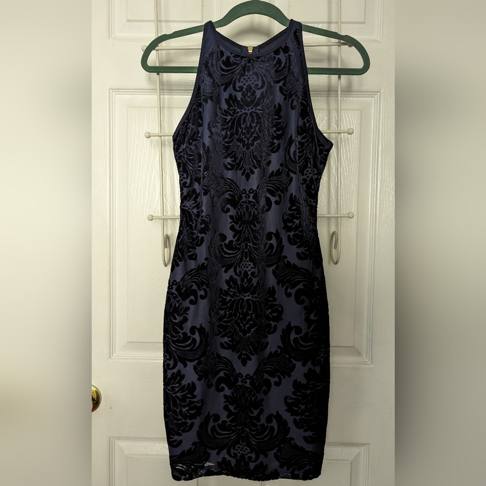 90s style velvet cocktail dress